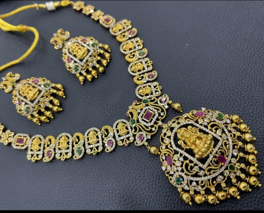 Nakshi Necklace features a unique Beautiful design with Lakshmi Idol