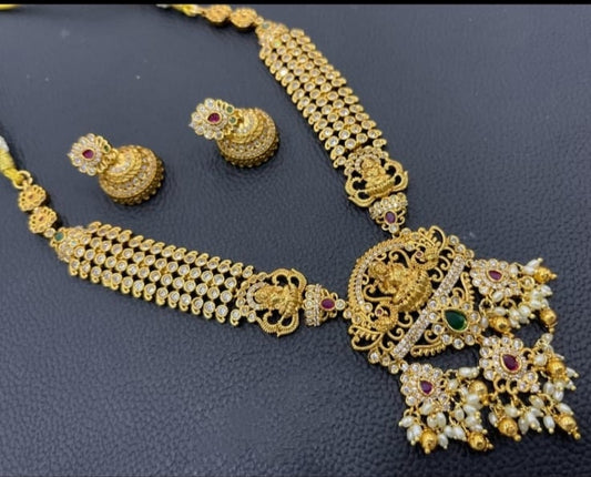 Nakshi Necklace with Stones and Earrings