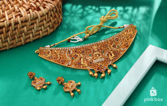 Nakshi Choker with Lakshmi devi idol