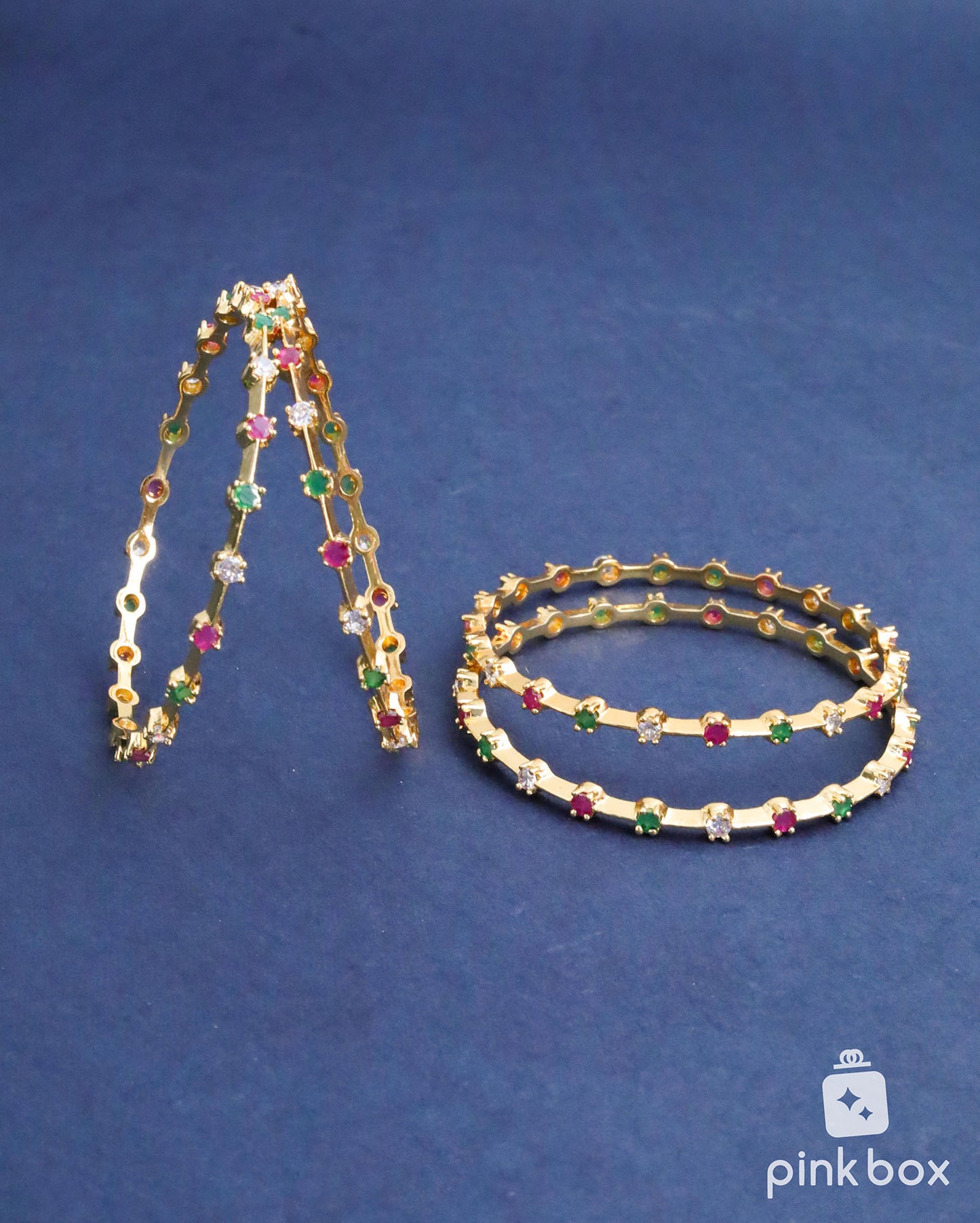 CZ Bangles with Semi precious stones