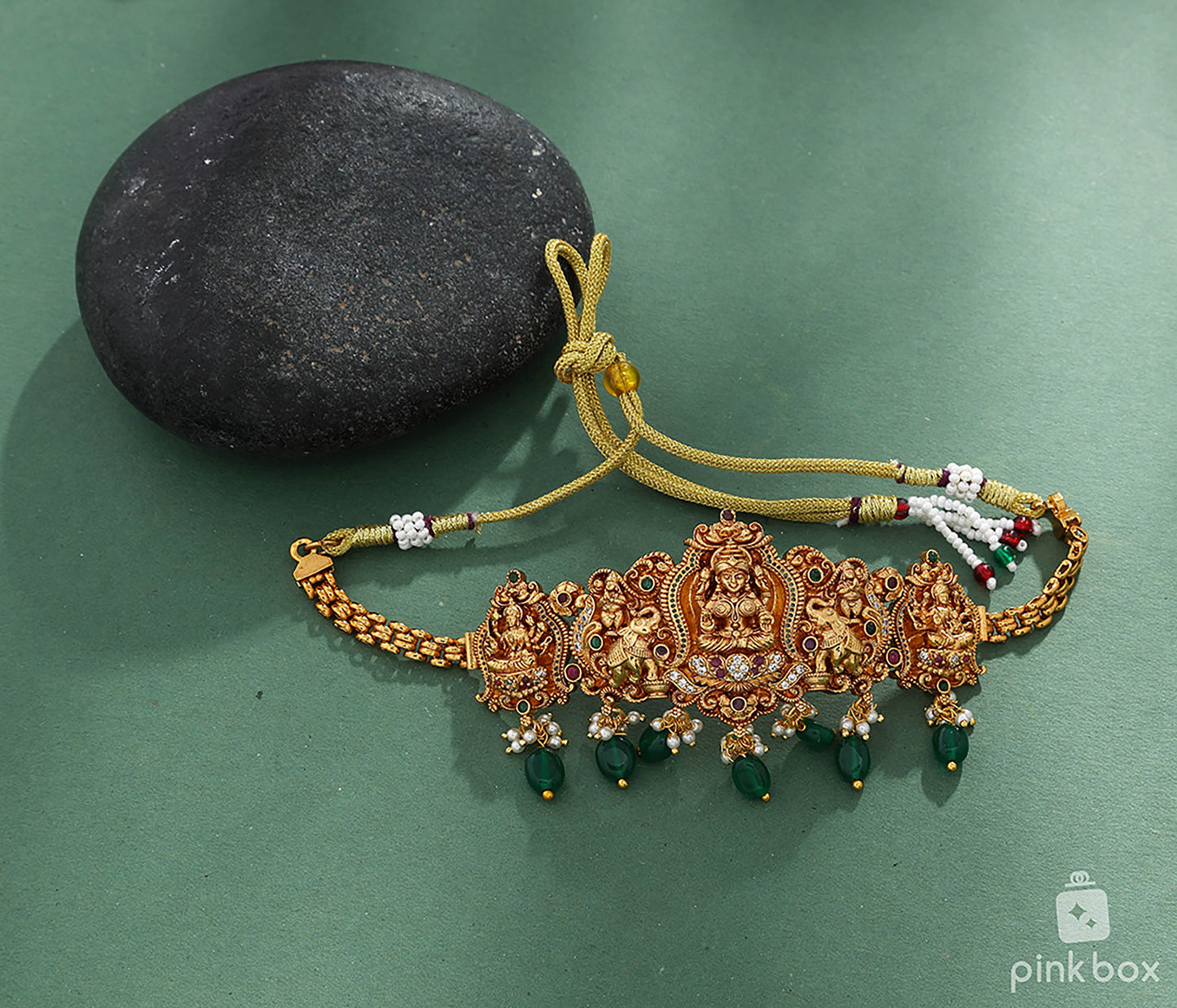 Antique Nakshi Choker with Lakshmi devi idol