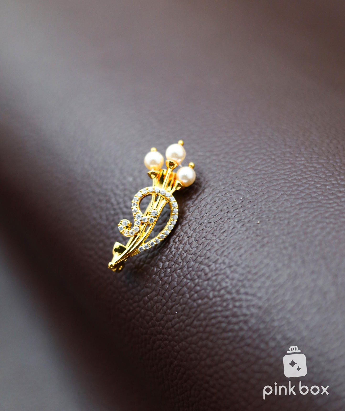 CZ Saree Pin with Pearls