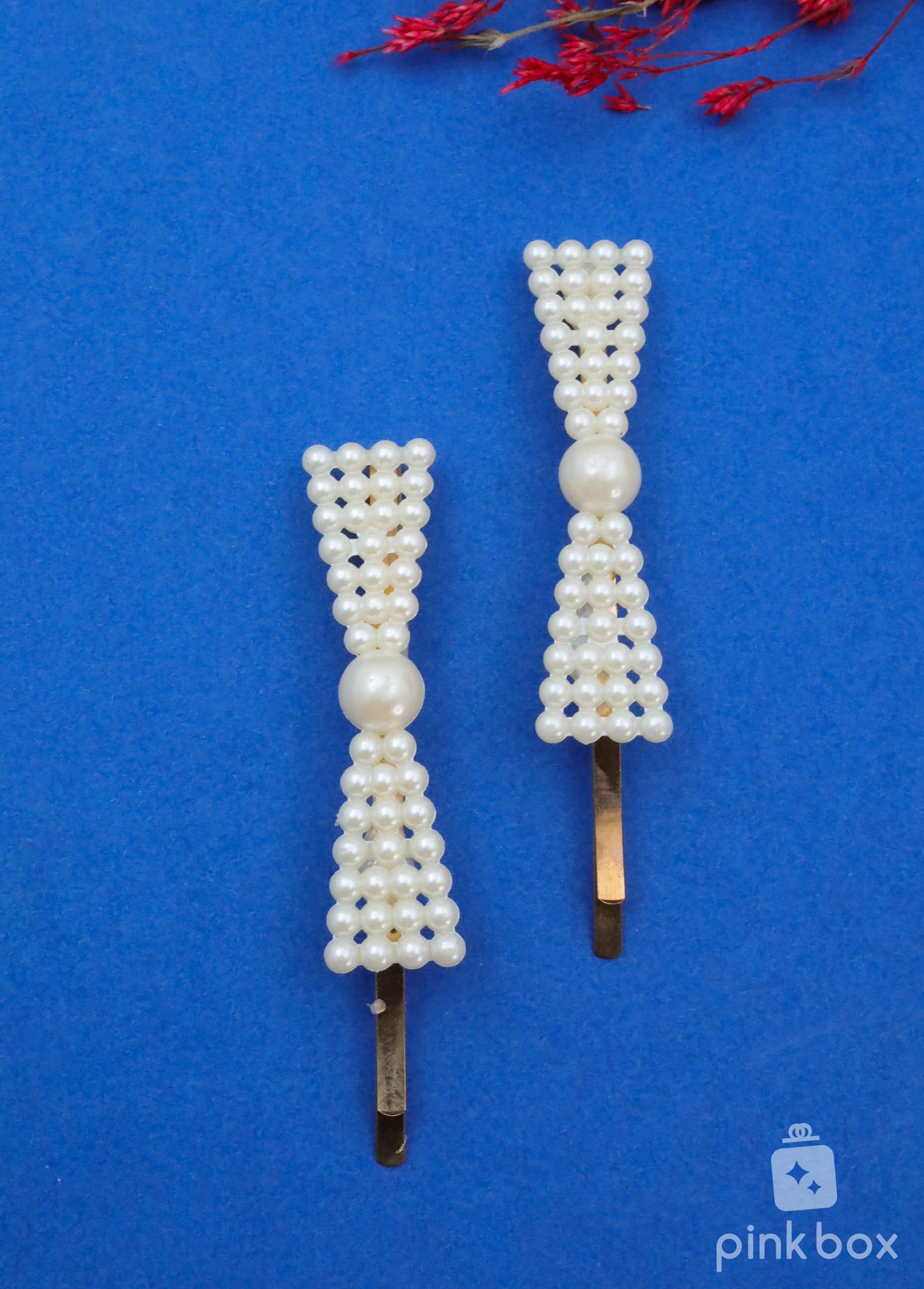 Bow Designs Pearls Hair Clips