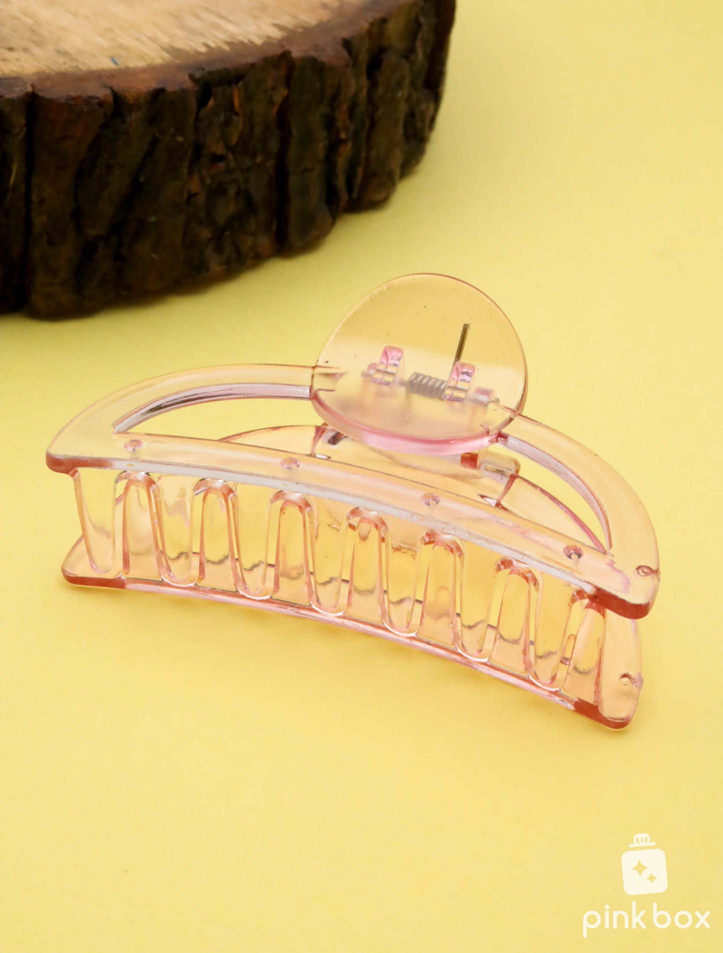 Elegant Transparent Resin Plastic D Shape Big Hair Clutch