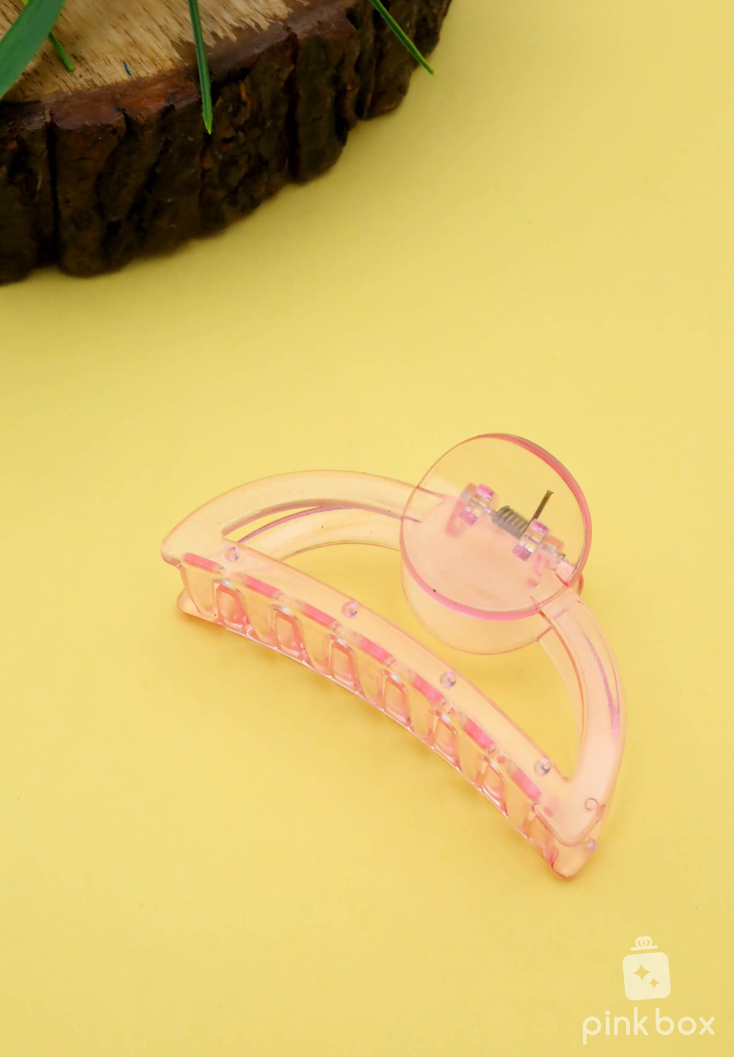 Elegant Transparent Resin Plastic D Shape Big Hair Clutch